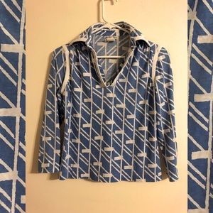 Vintage Blue and White Top